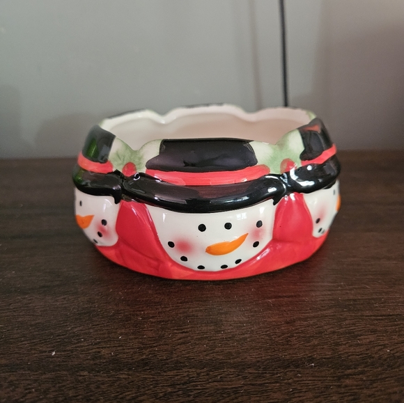 Vintage Snowman Bowl Greenbriar International - Picture 1 of 9